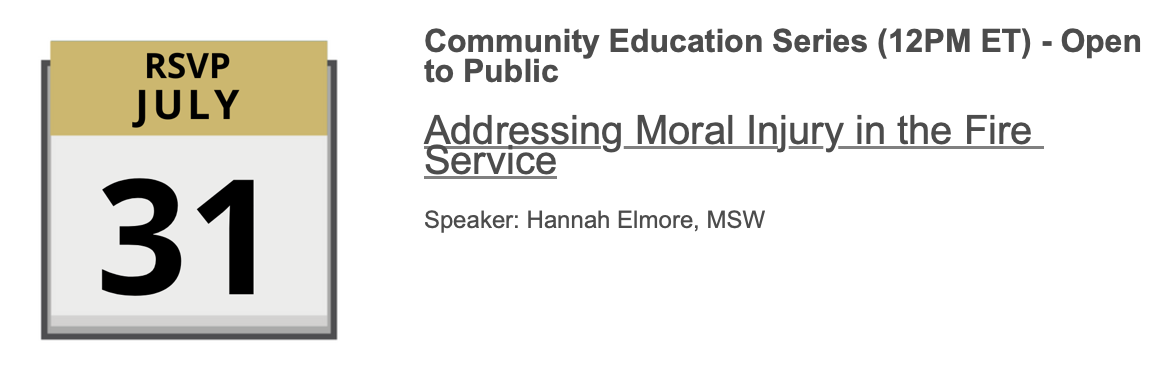 Addressing moral Injury in the fire service